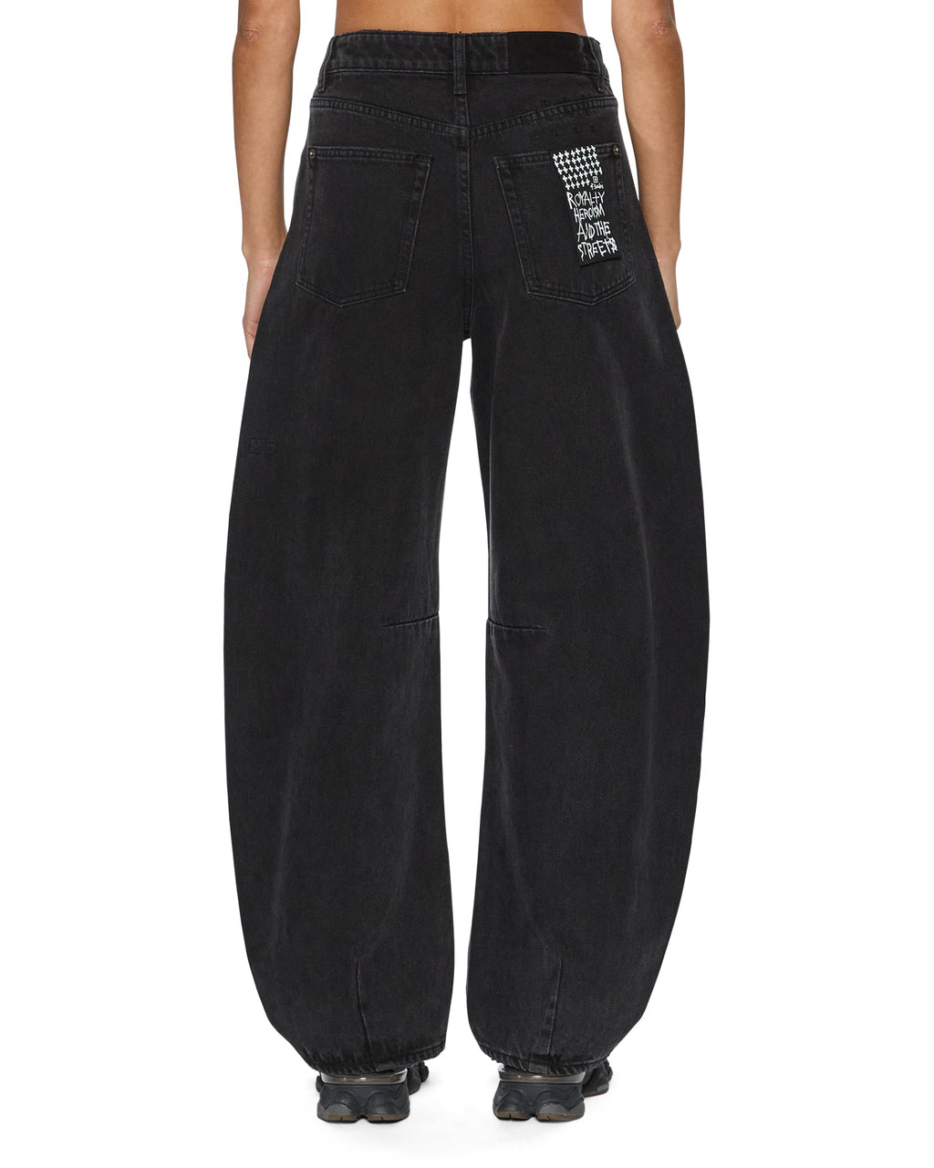 WOMENS BARREL JEAN NOIR DENIM JEANS