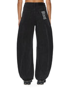 WOMENS BARREL JEAN NOIR DENIM JEANS