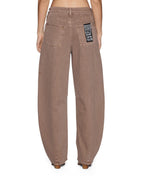 Womens Barrel Jean Stone Tan Barrel Leg Denim Jeans - Beige