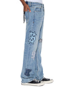MENS BRONKO STRIKER PATCHED DENIM JEANS