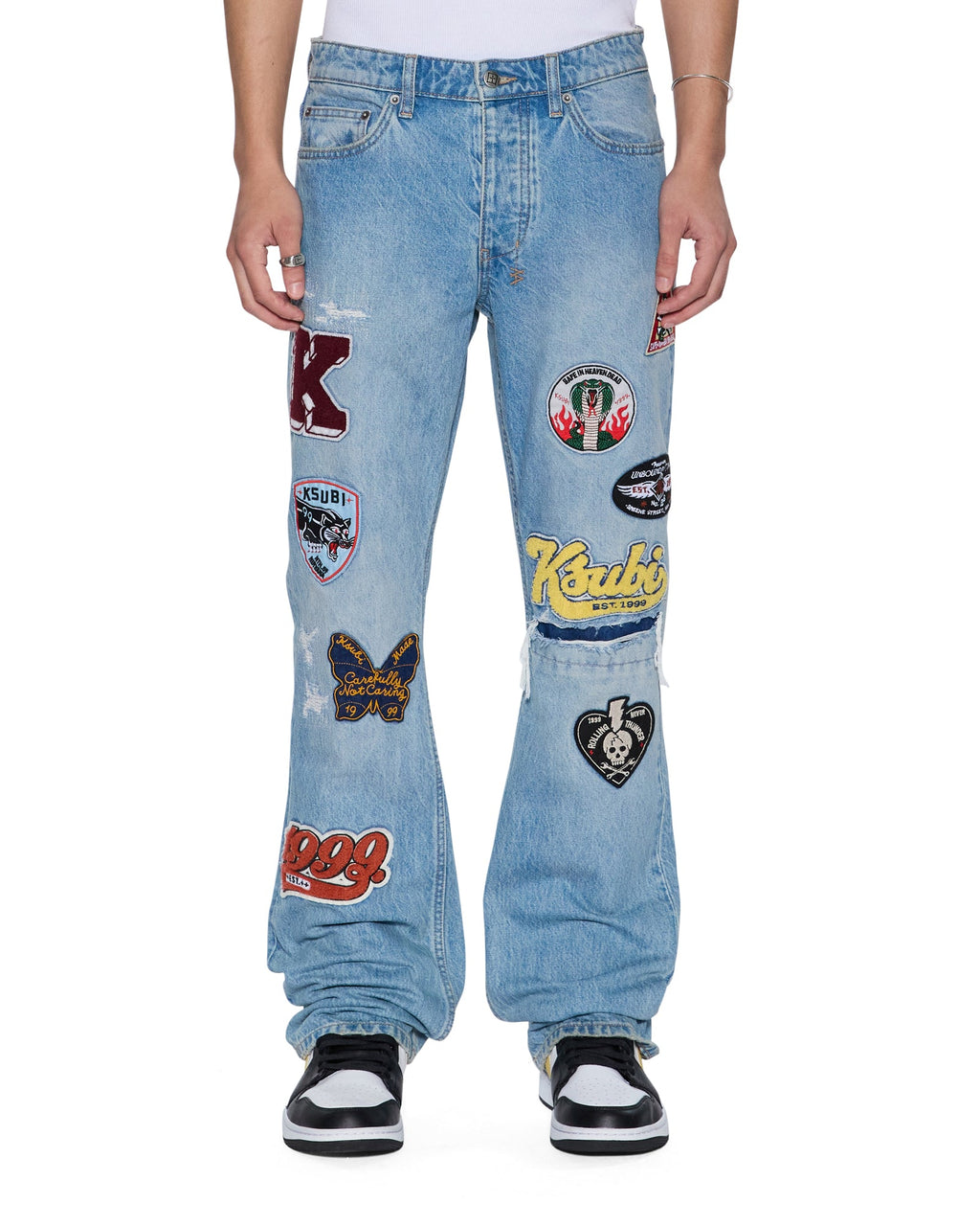 MENS BRONKO TRUE PATCHED DENIM JEANS