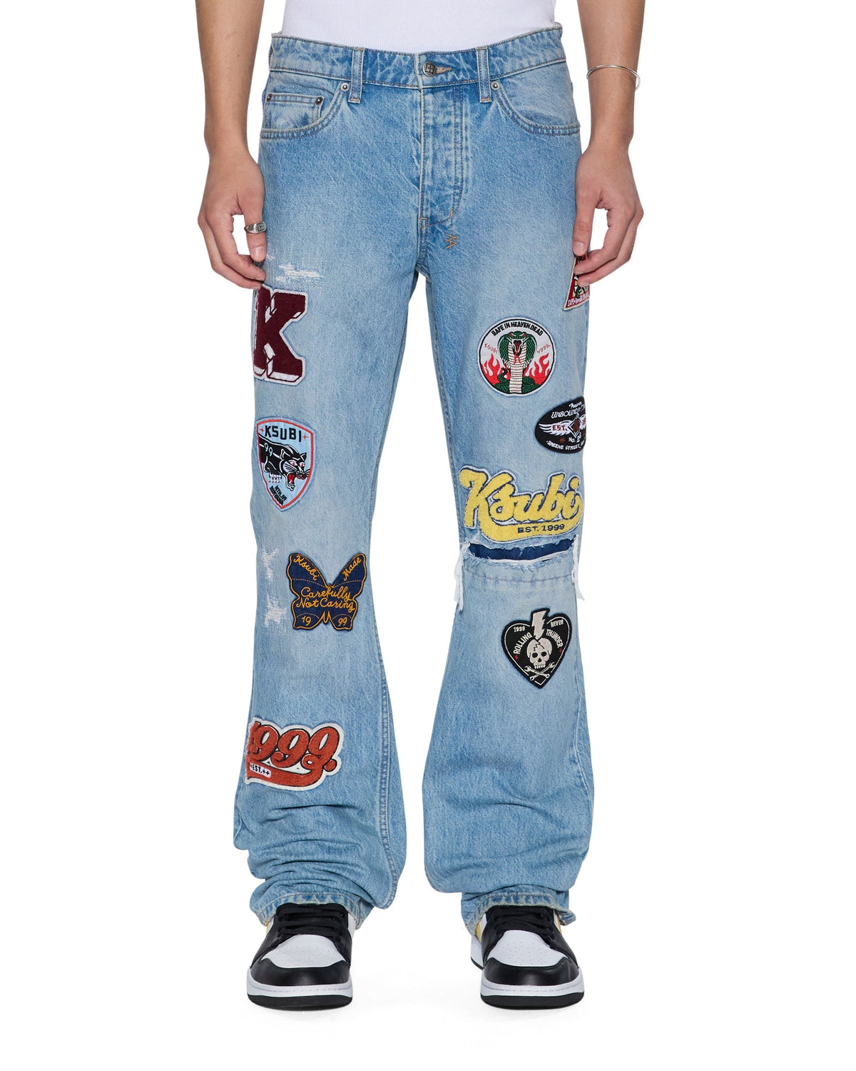 MENS BRONKO TRUE PATCHED DENIM JEANS