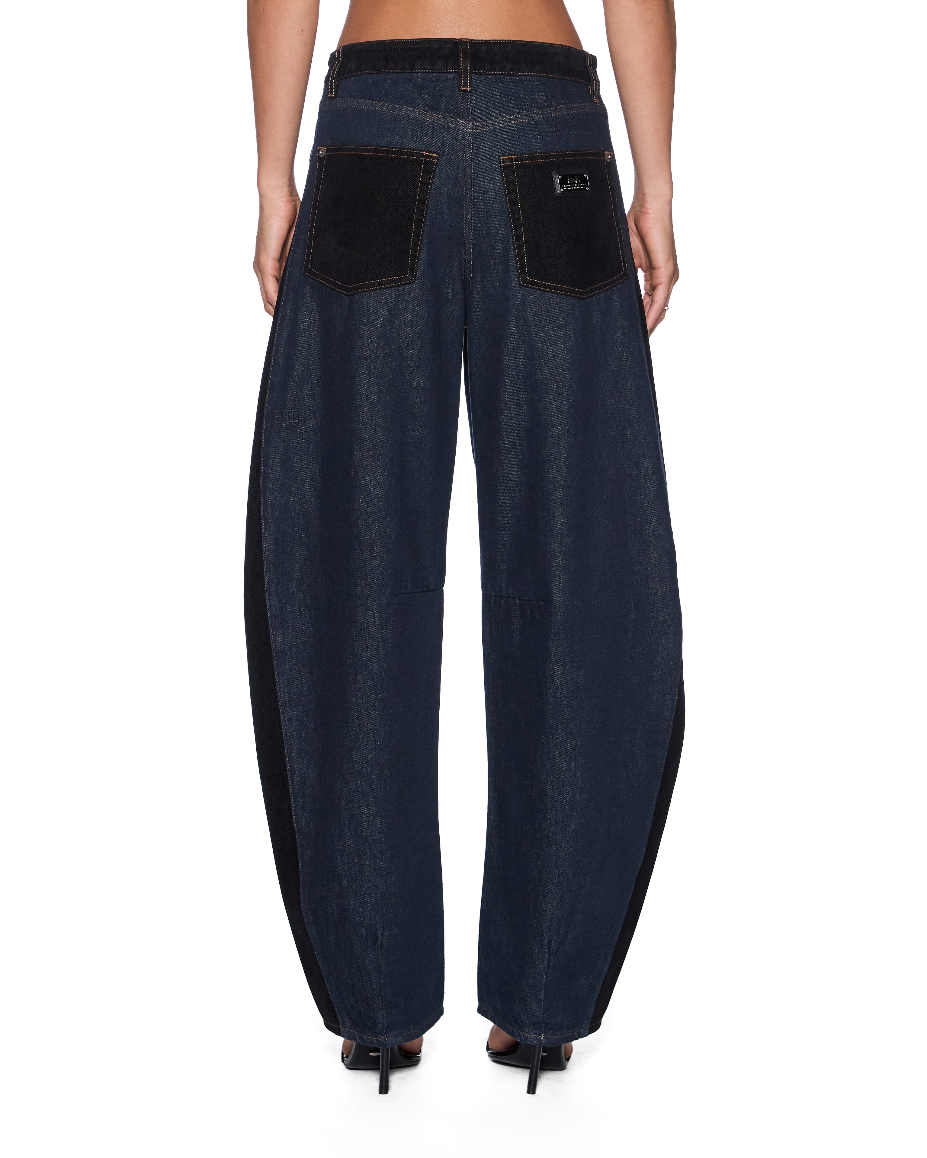 WOMENS BARREL JEAN VIXEN SPLICED DENIM JEANS