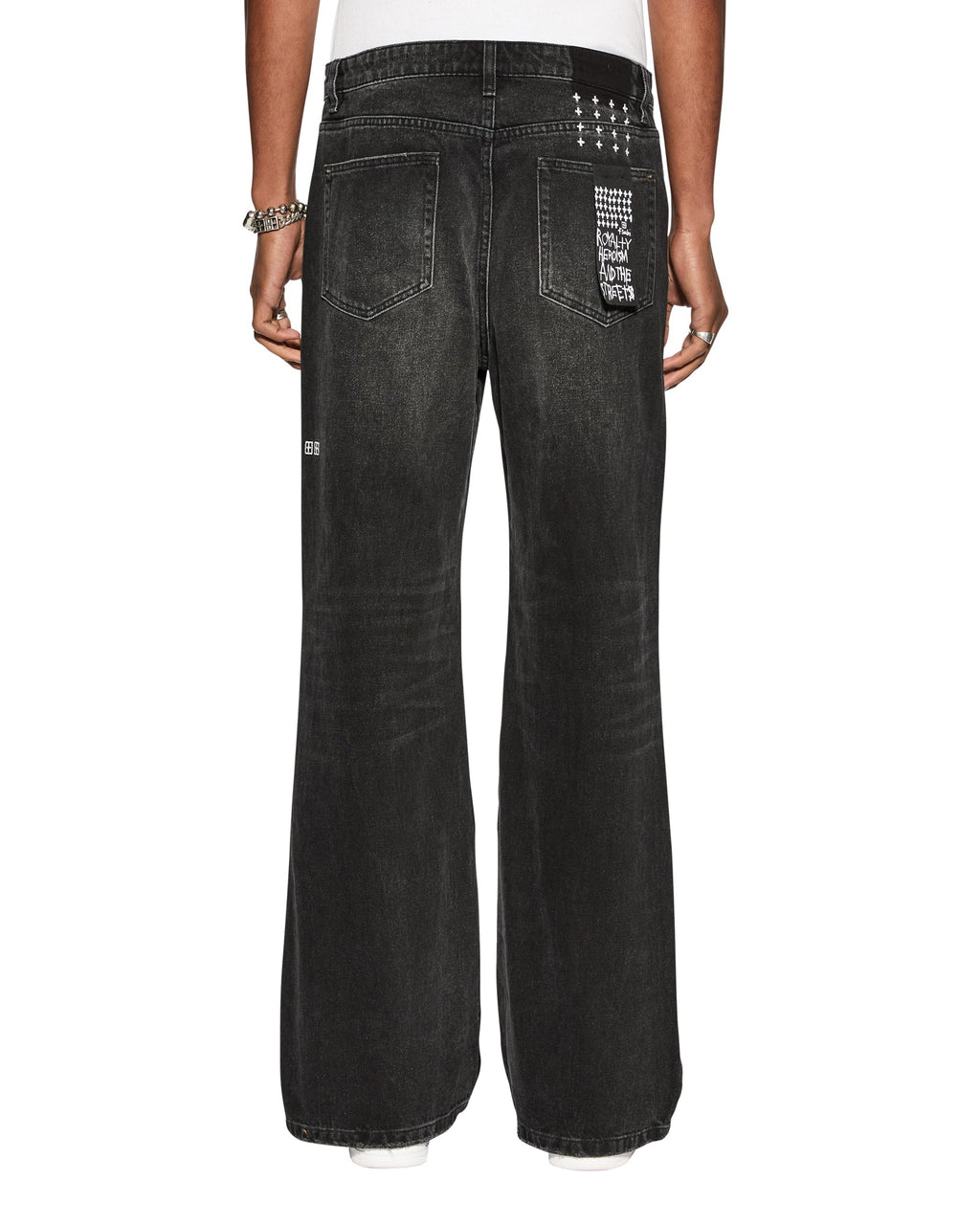 MENS BRONKO EMBLEM BLACK DENIM JEANS