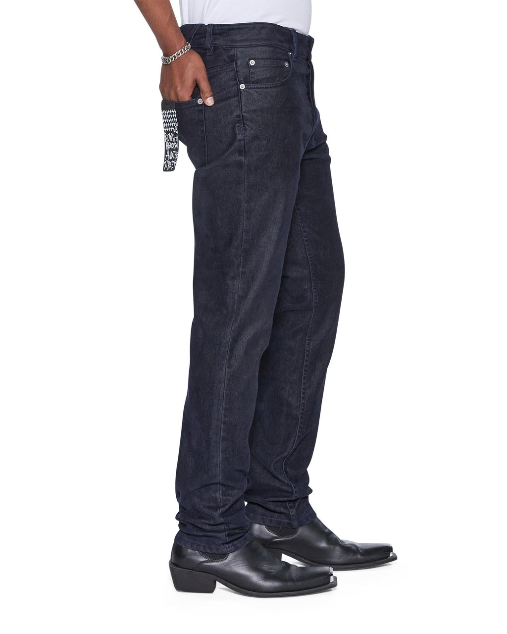 Mens Chitch Petrified Flock Slim Denim Jeans - Navy