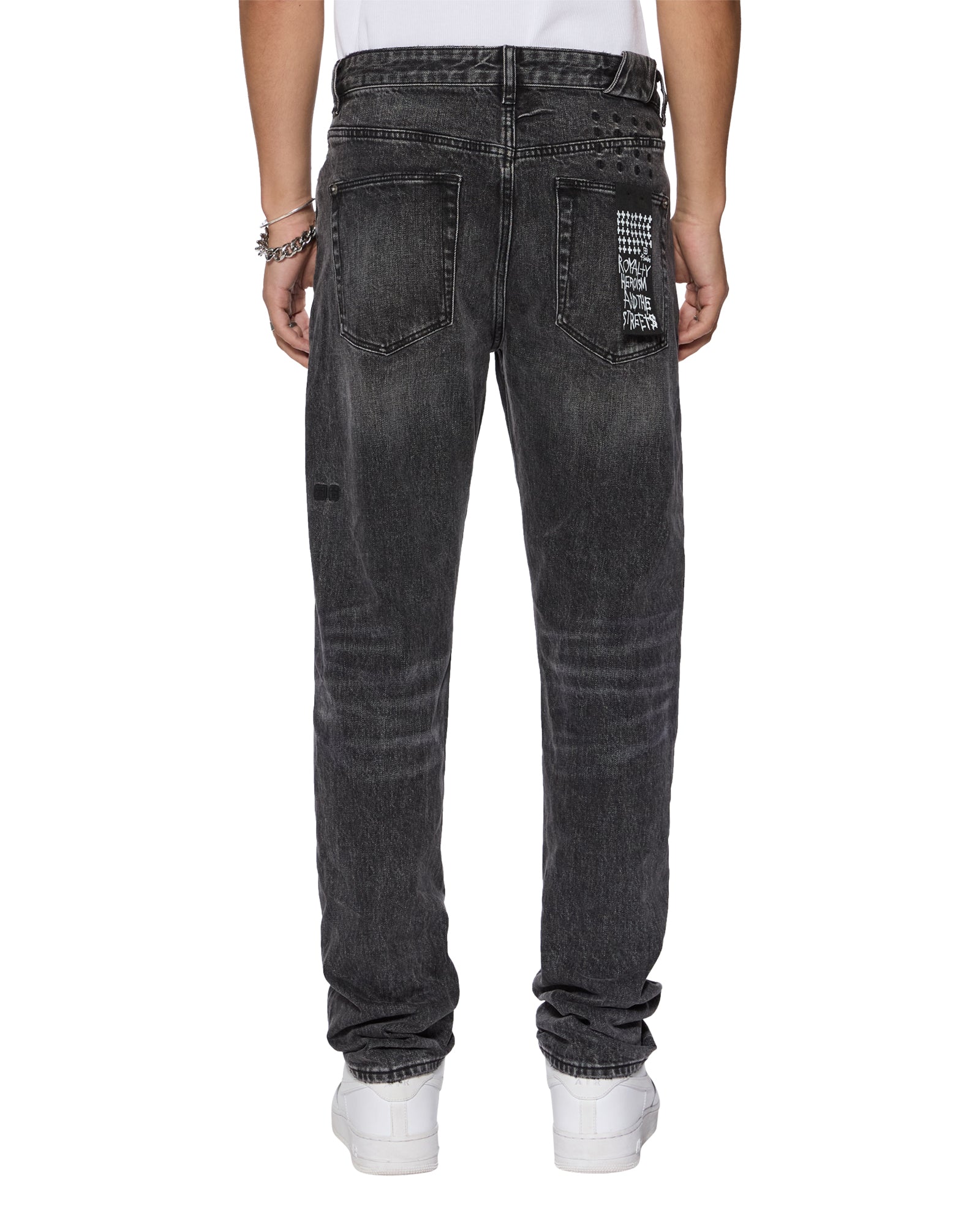 MENS  CHITCH SELVEDGE REPLIKA BLACK SLIM DENIM JEANS