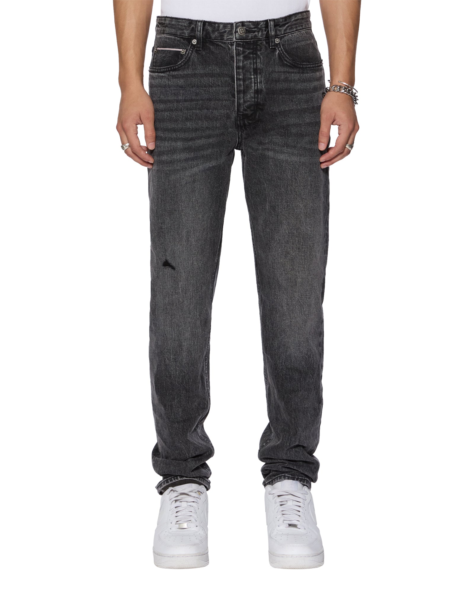 MENS  CHITCH SELVEDGE REPLIKA BLACK SLIM DENIM JEANS