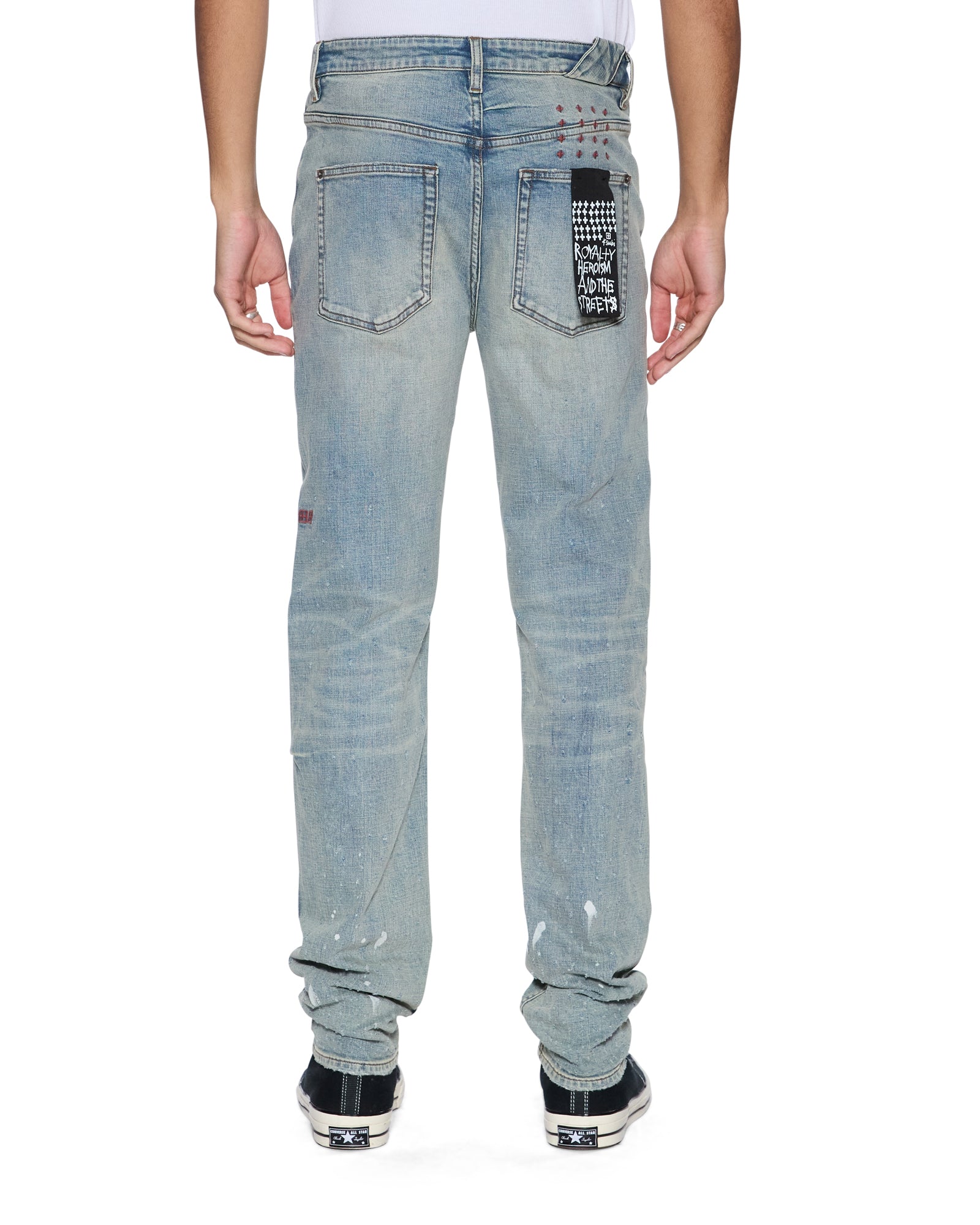 MENS  CHITCH SCATTER BLUE SLIM DENIM JEANS