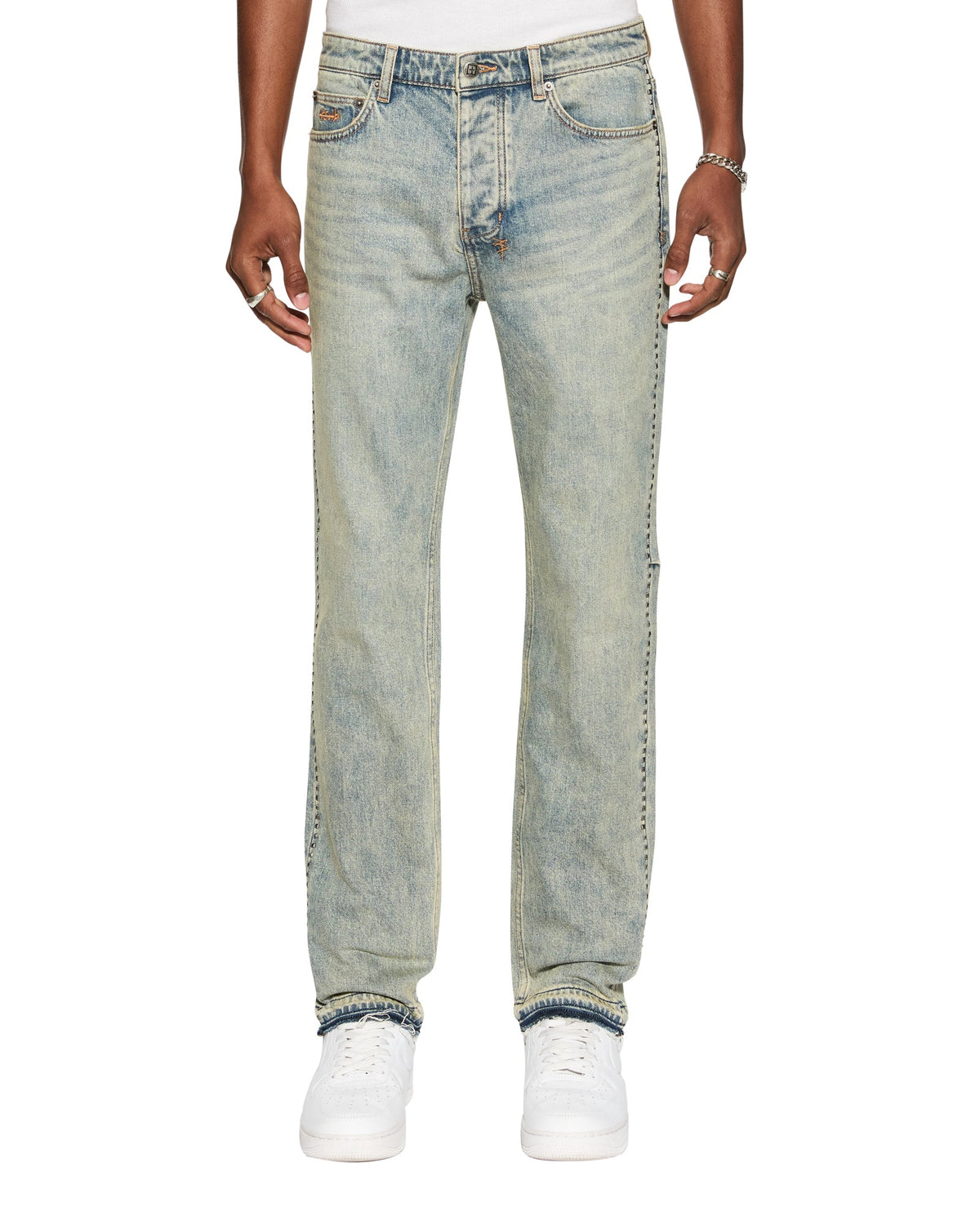 Mens Chitch Stagelight Studded Slim Denim Jeans - Denim