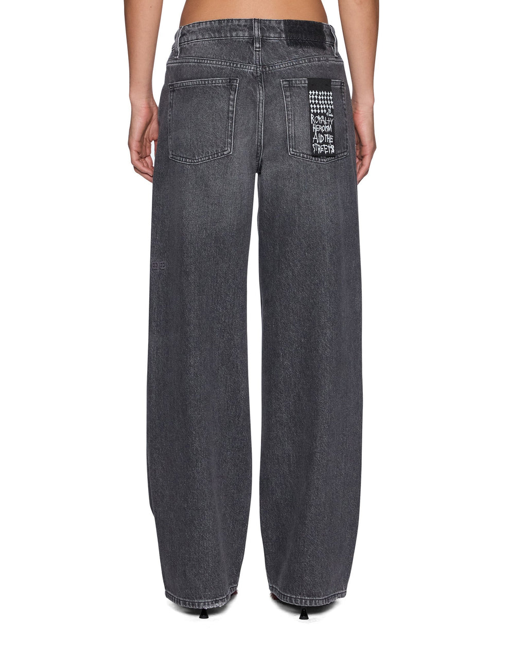 Womens Empire Jean Glitch Grey Relaxed Straight Denim Jeans - Grey