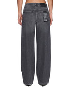 Womens Empire Jean Glitch Grey Relaxed Straight Denim Jeans - Grey