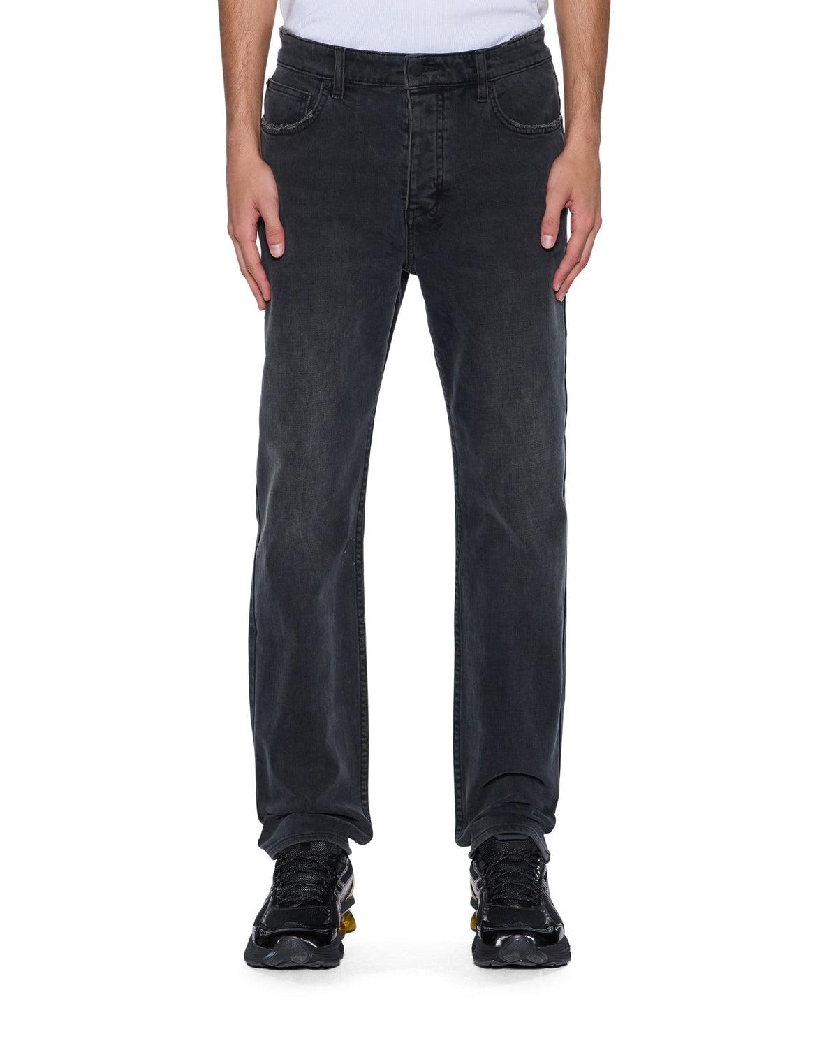 MENS HAZLOW 3RD DEGREE BLACK DENIM JEANS