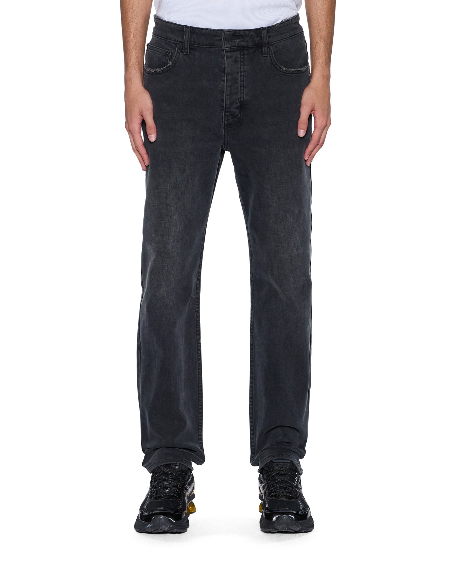 MENS  HAZLOW 3RD DEGREE BLACK STRAIGHT DENIM JEANS
