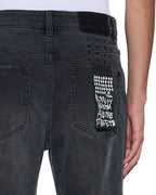 MENS HAZLOW 3RD DEGREE BLACK DENIM JEANS