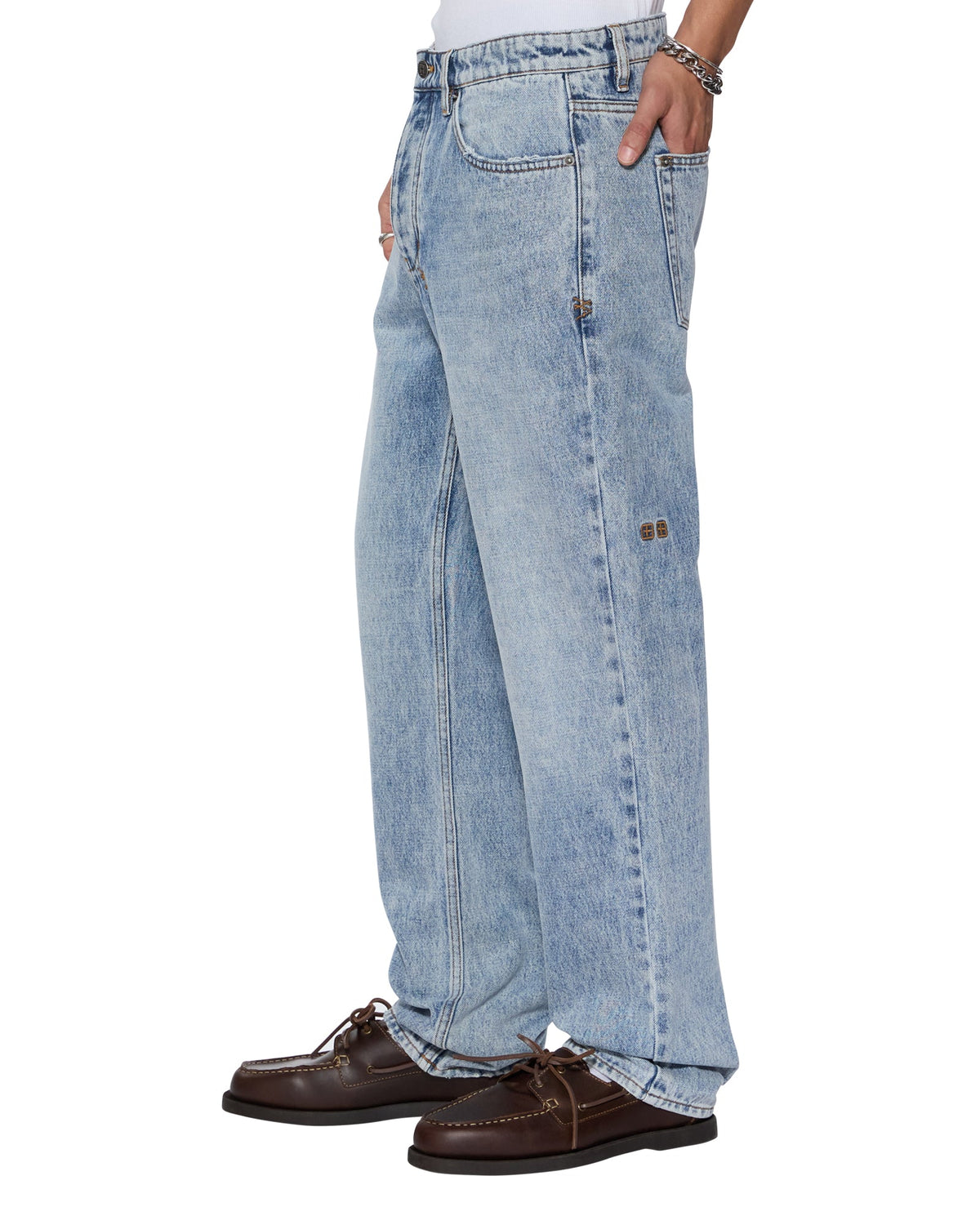 Mens Hazlow Bunker Blue Straight Denim Jeans - Denim