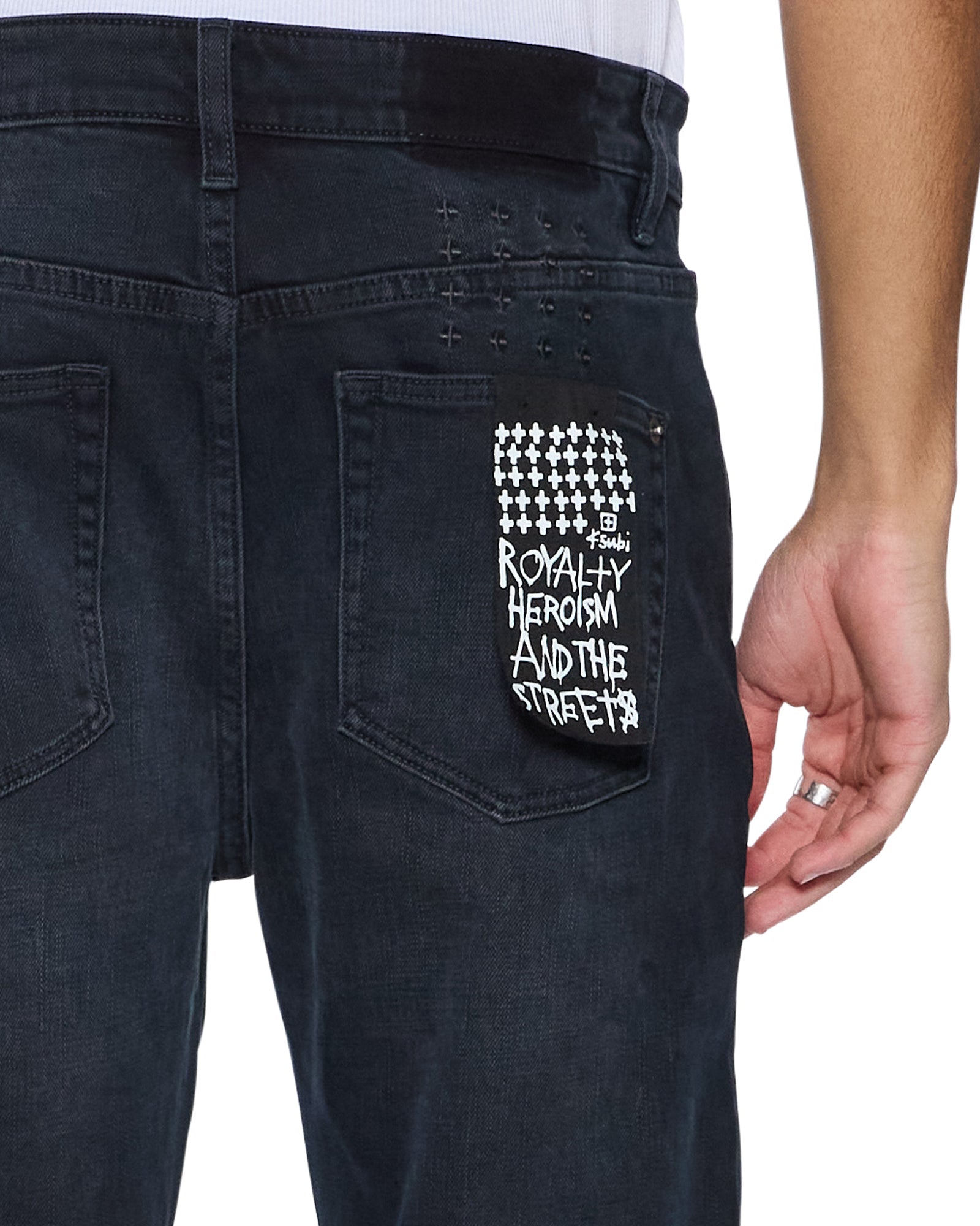 MENS  HAZLOW RINSED RESIN STRAIGHT DENIM JEANS