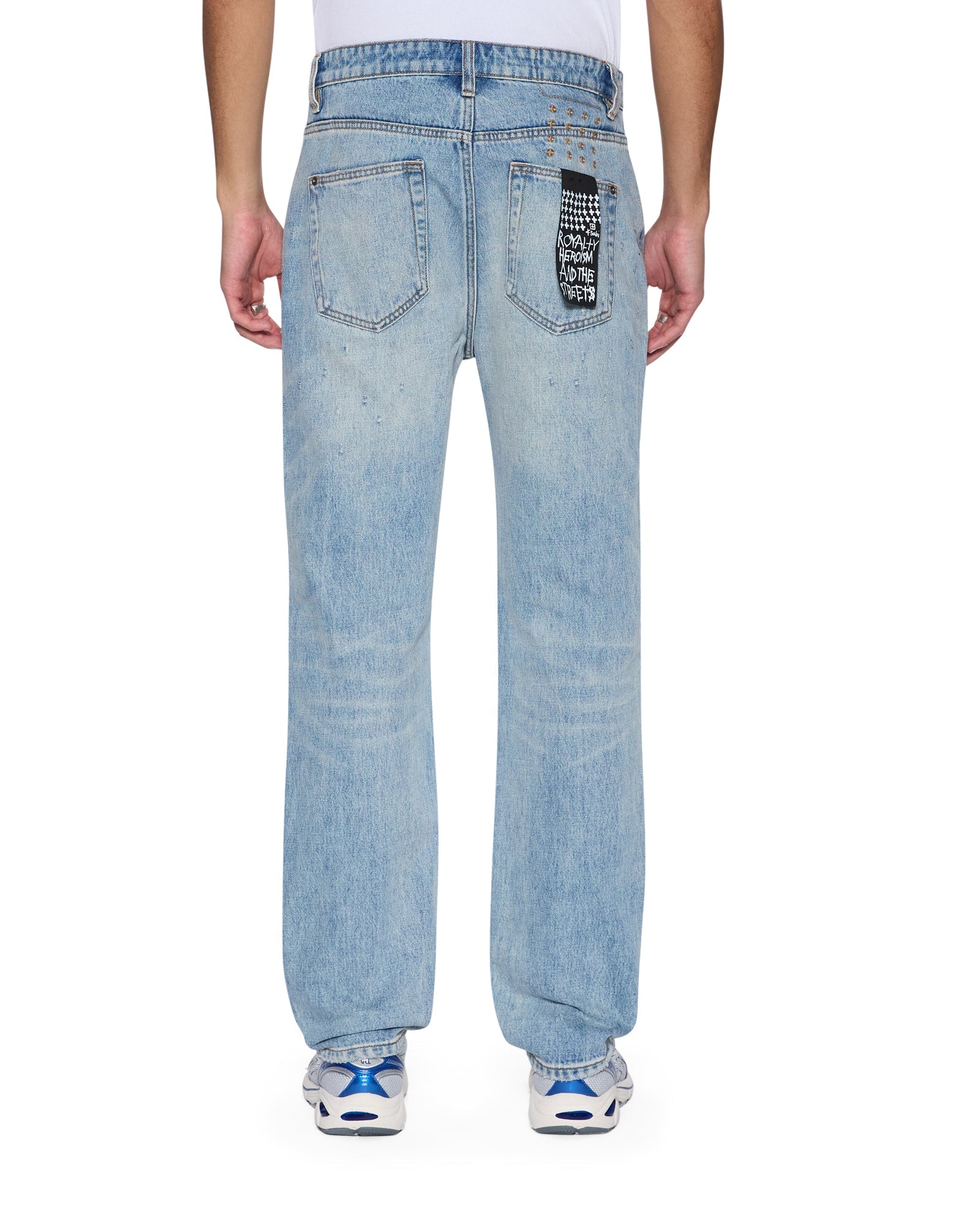 MENS  HAZLOW SCATTER BLUE STRAIGHT DENIM JEANS