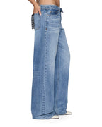 Womens Low Rider Flip Mercer Blue Relaxed Denim Jeans - Denim