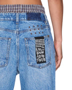 WOMENS LOW RIDER JEAN LIBERTY BLUE PLAID DENIM JEANS