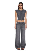 Womens Low Rider Glitch Grey Relaxed Denim Jeans - Grey