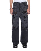 MENS MAXX ASHER BLACK TRASHED DENIM JEANS