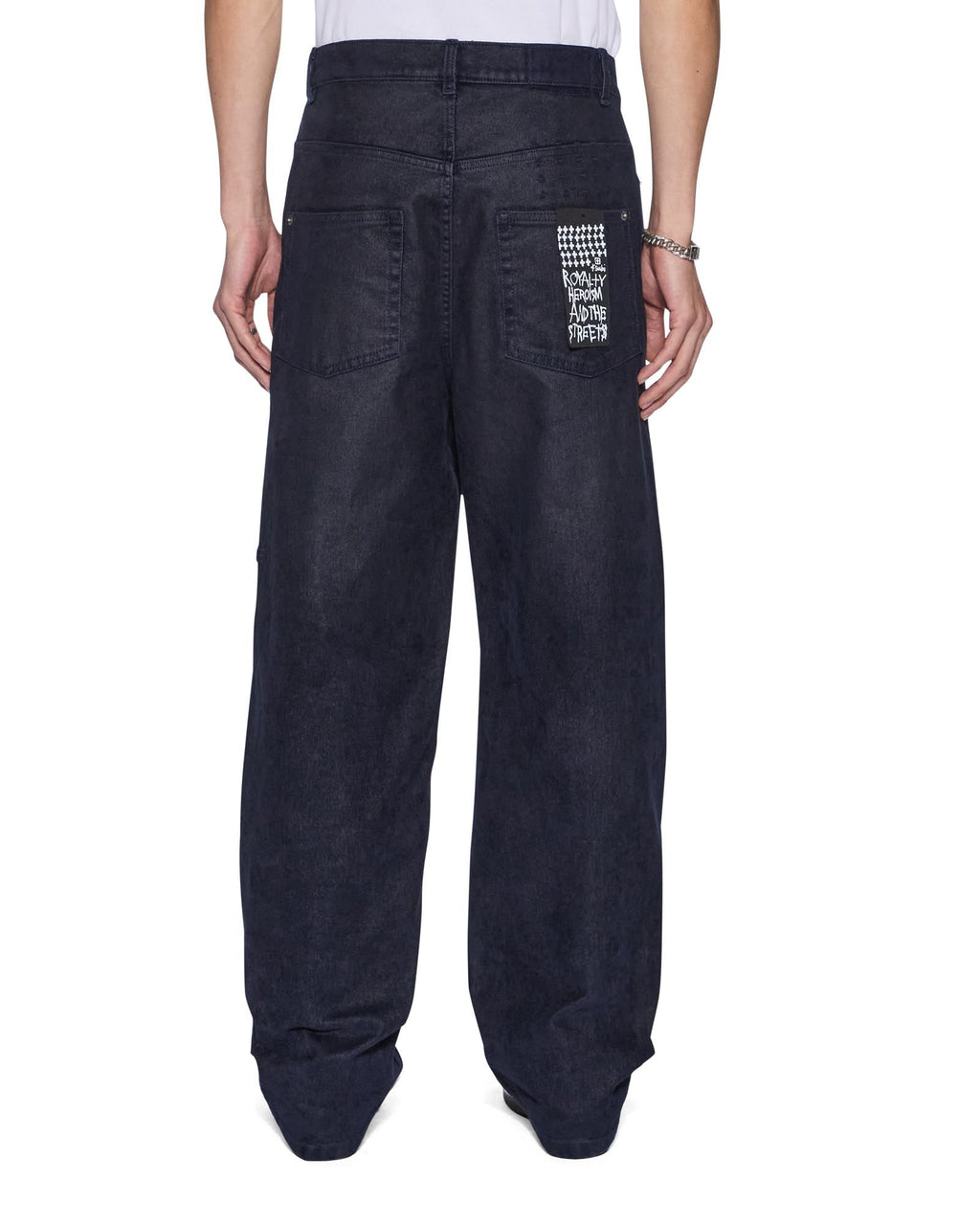 Mens Maxx Petrified Flock Relaxed Denim Jeans - Navy