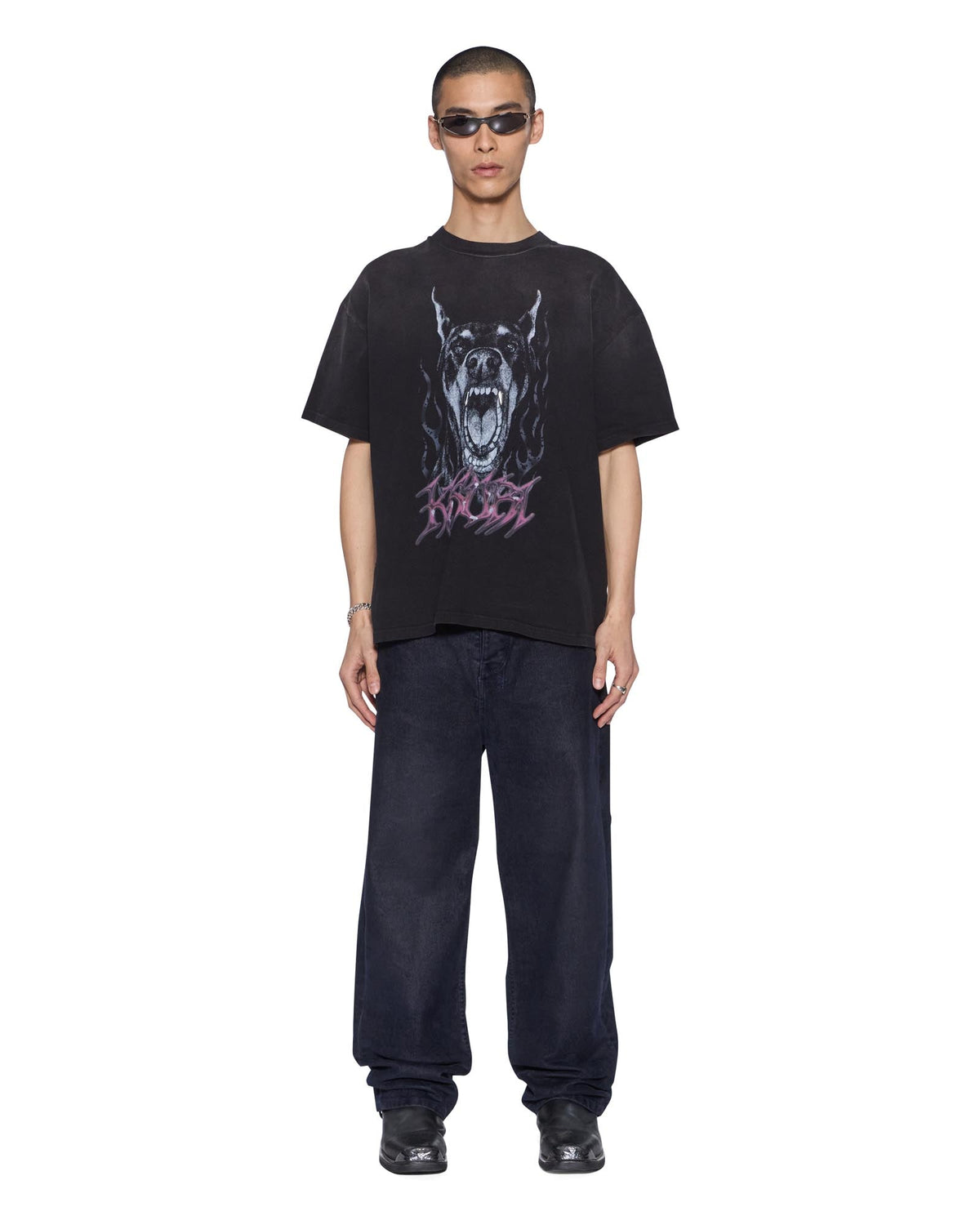 Mens Maxx Petrified Flock Relaxed Denim Jeans - Navy