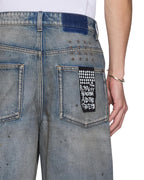 Mens Maxx Workshop Painted Relaxed Denim Jeans - Denim