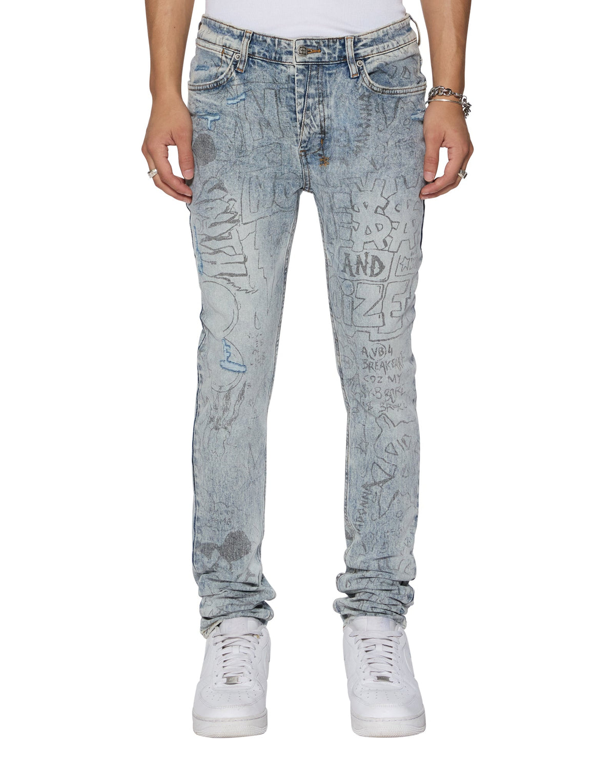 Mens Van Winkle Bunker Blue Noize Skinny Denim Jeans - Denim