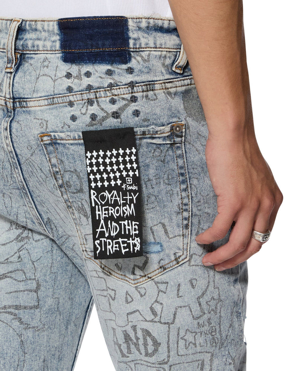 Mens Van Winkle Bunker Blue Noize Skinny Denim Jeans - Denim