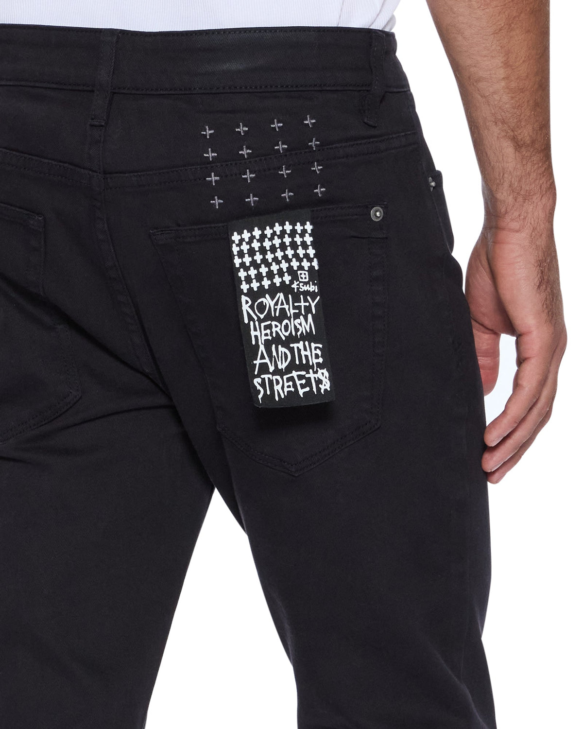 MENS VAN WINKLE JASPER BLACK ARCH DENIM JEANS