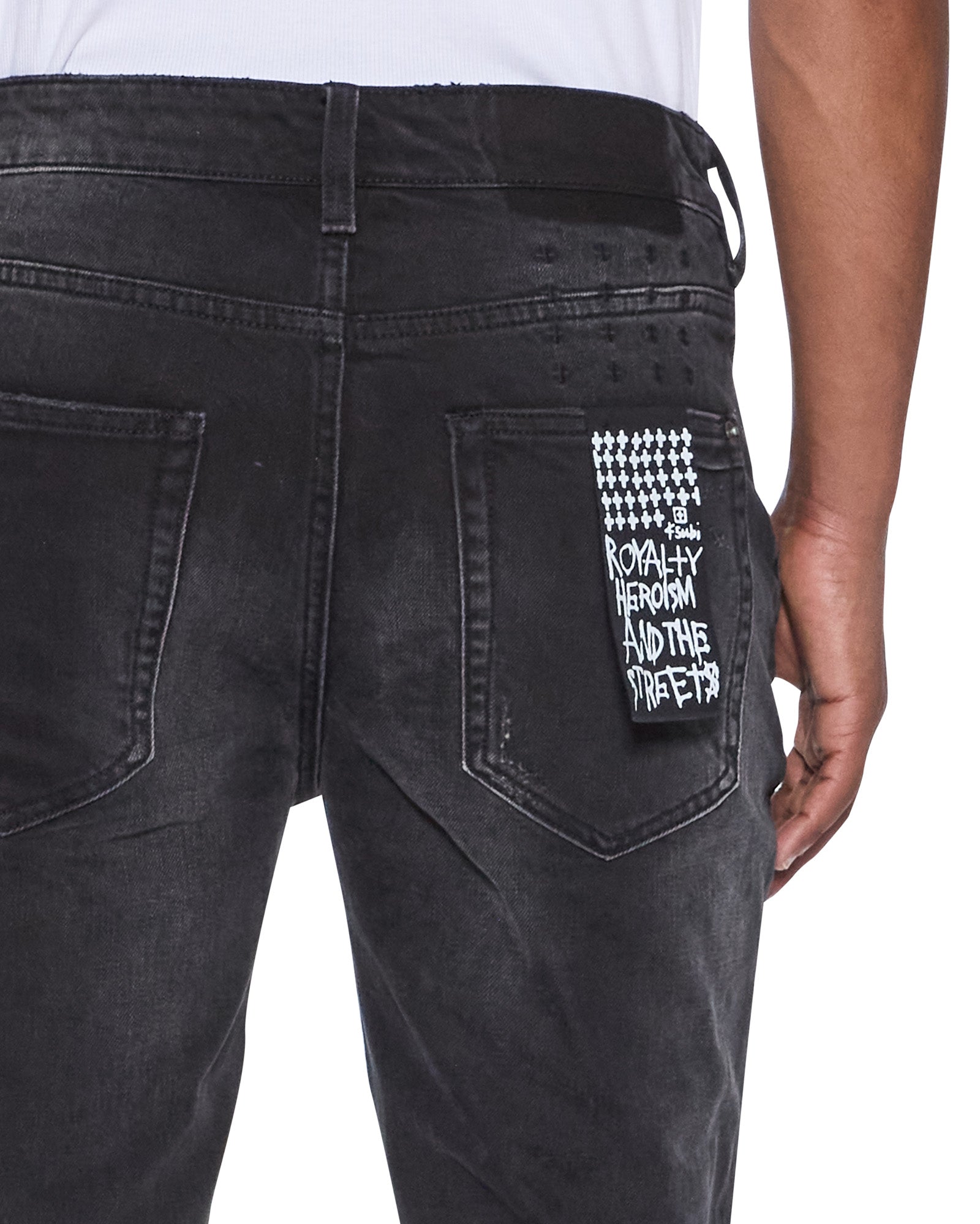Mens Van Winkle Onyx Painted Skinny Denim Jeans | Ksubi ++
