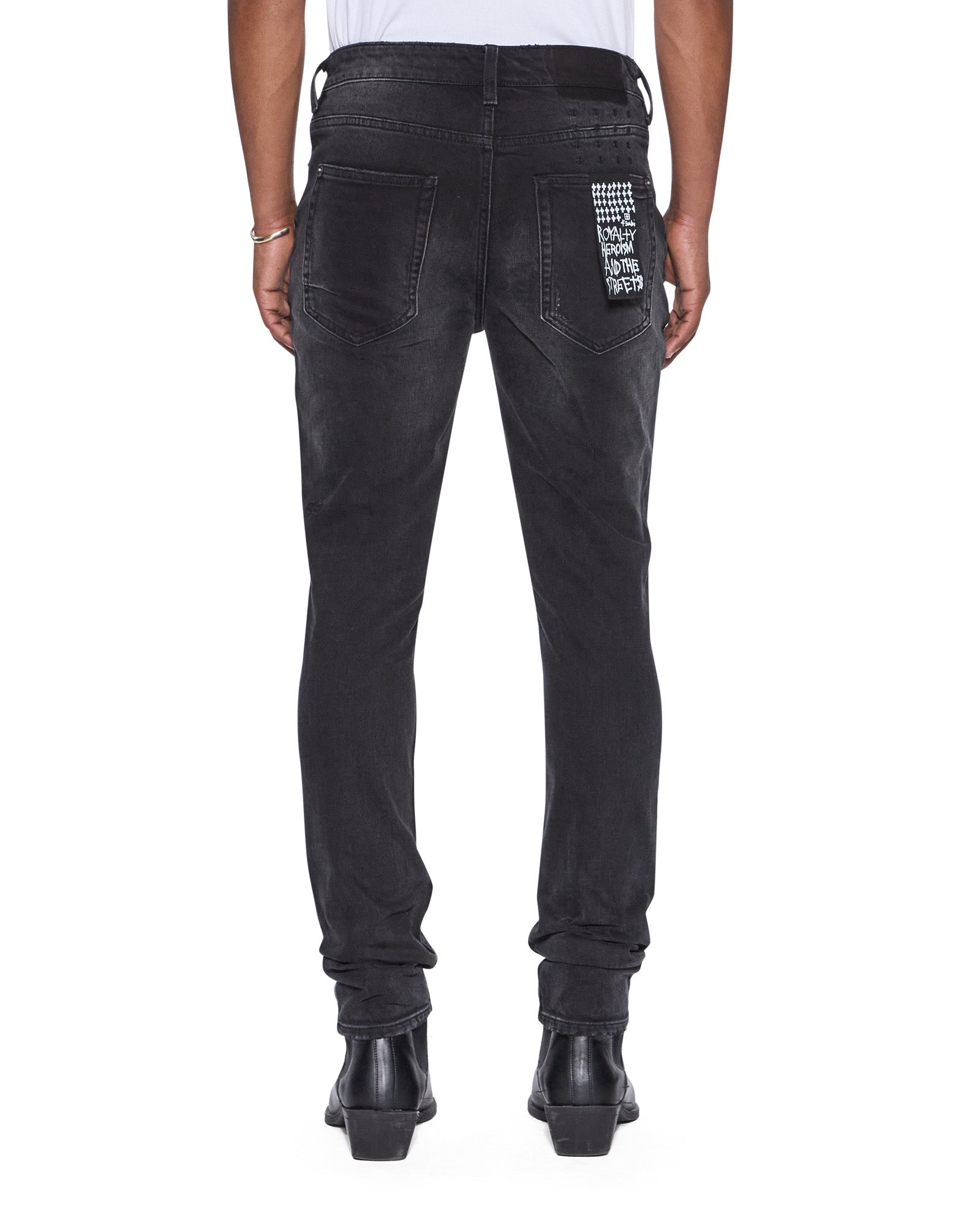 Mens Van Winkle Onyx Painted Skinny Denim Jeans | Ksubi ++