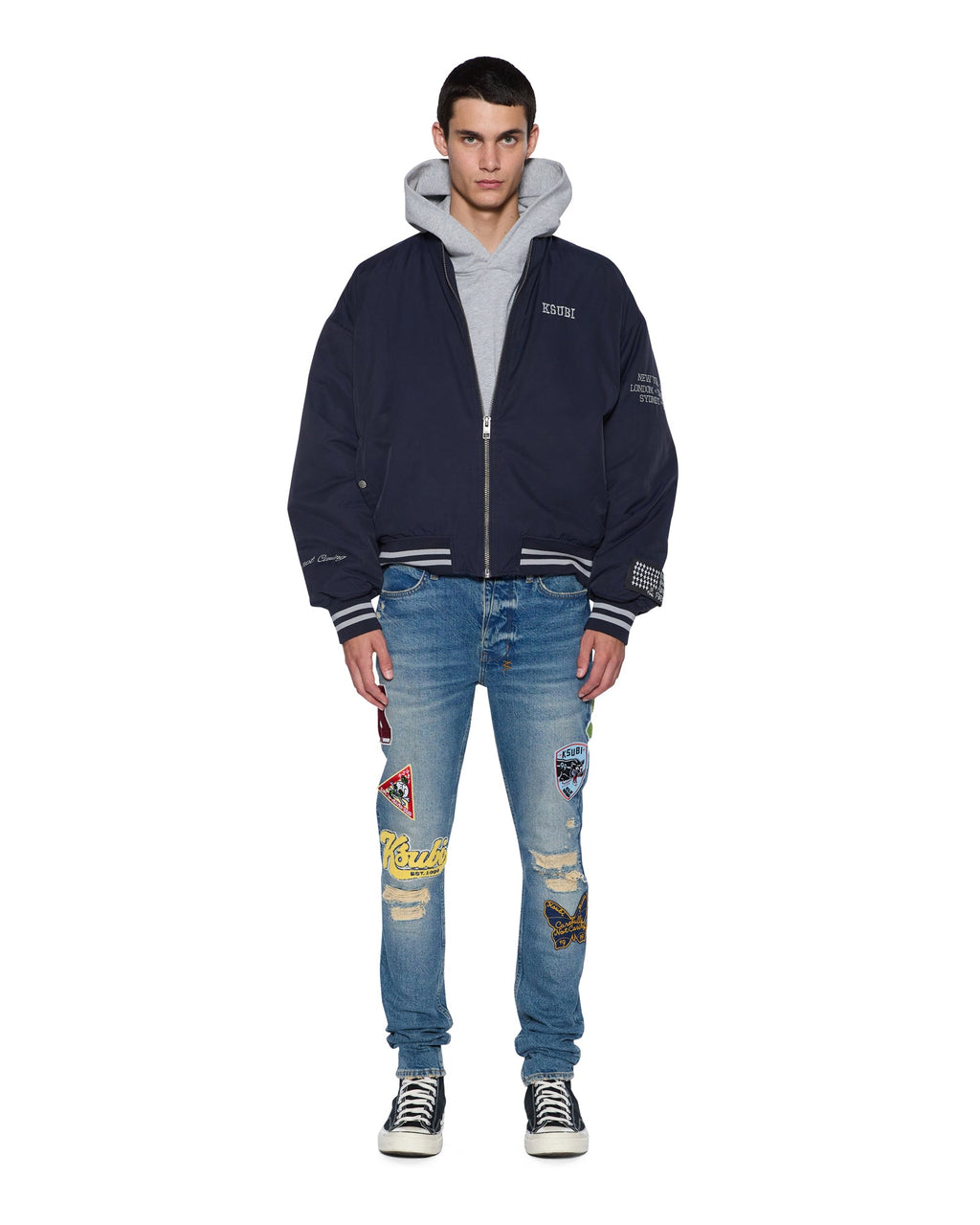 MENS VAN WINKLE RODEO PATCHED DENIM JEANS