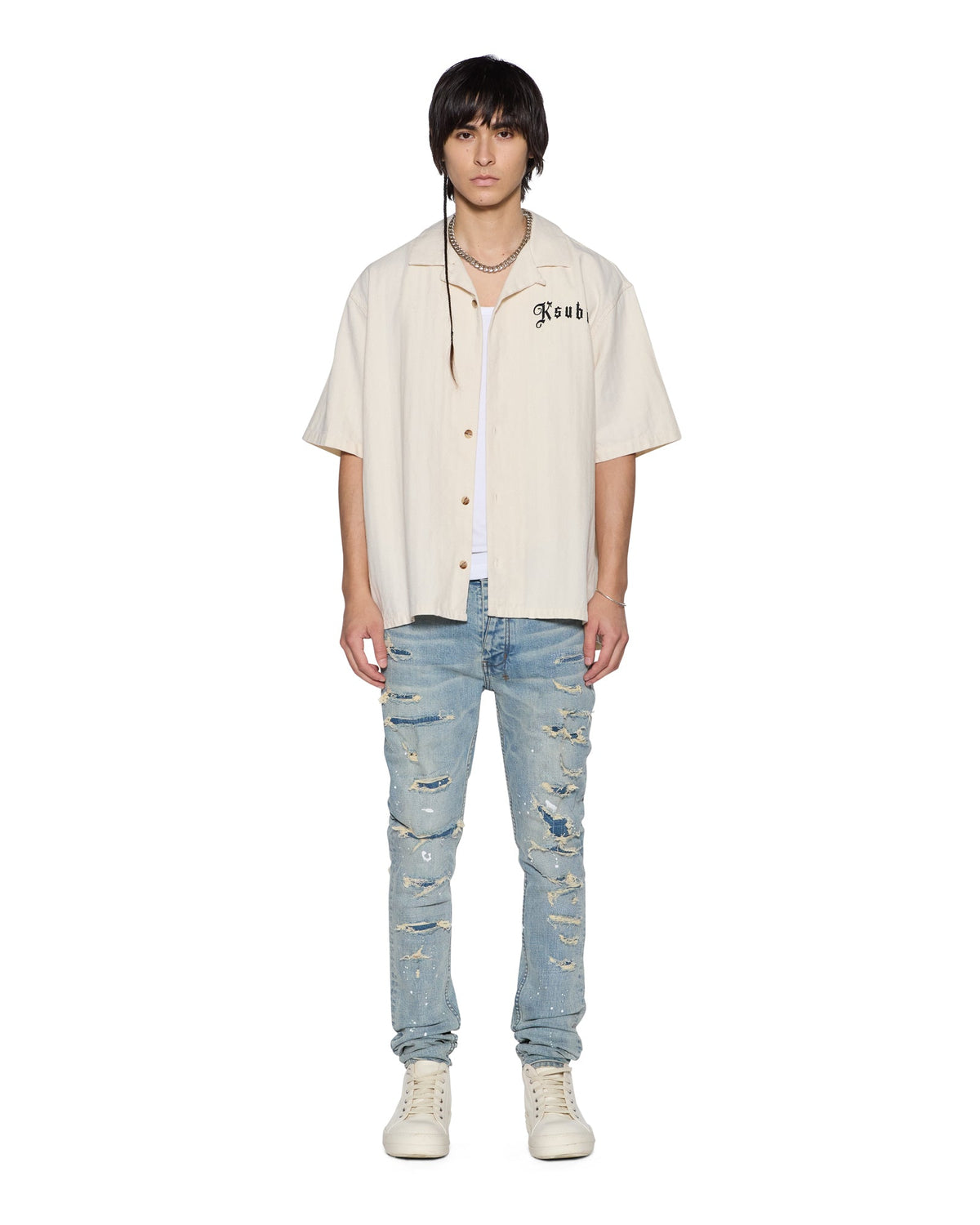 MENS VAN WINKLE SCATTER BLUE DENIM JEANS