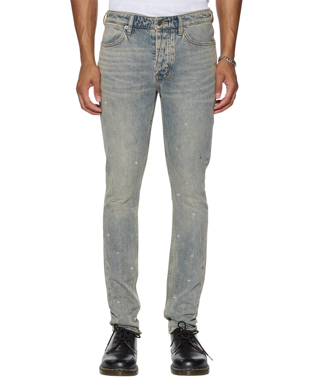 Mens Van Winkle Stagelight Metalik Skinny Denim Jeans - Denim