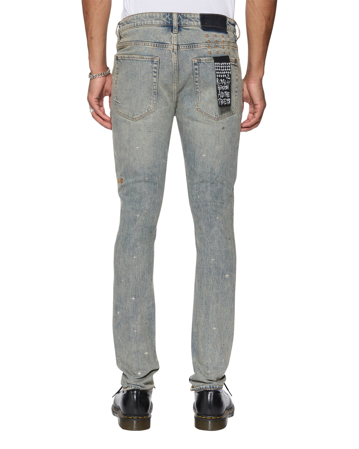 Mens Van Winkle Stagelight Metalik Skinny Denim Jeans - Denim