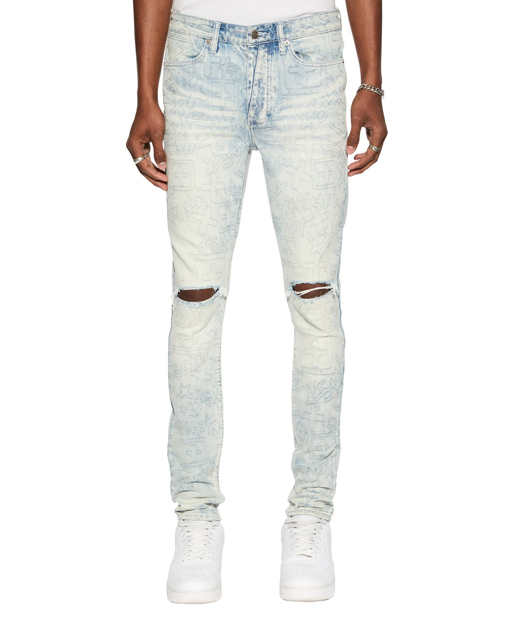 Mens Van Winkle Stencil Legacy Skinny Denim Jeans - Denim