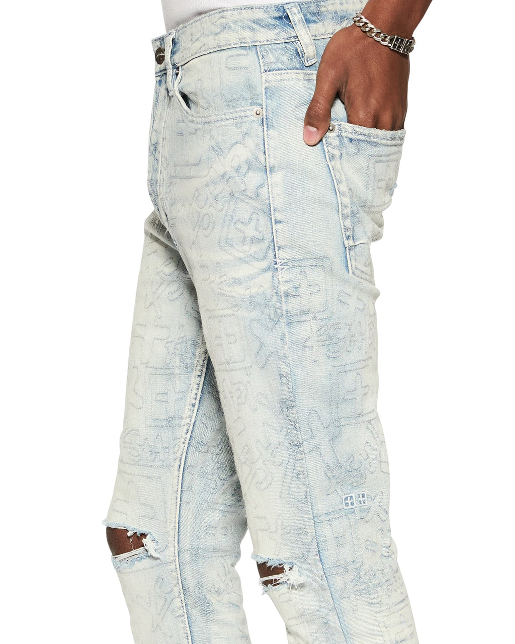 Mens Van Winkle Stencil Legacy Skinny Denim Jeans - Denim