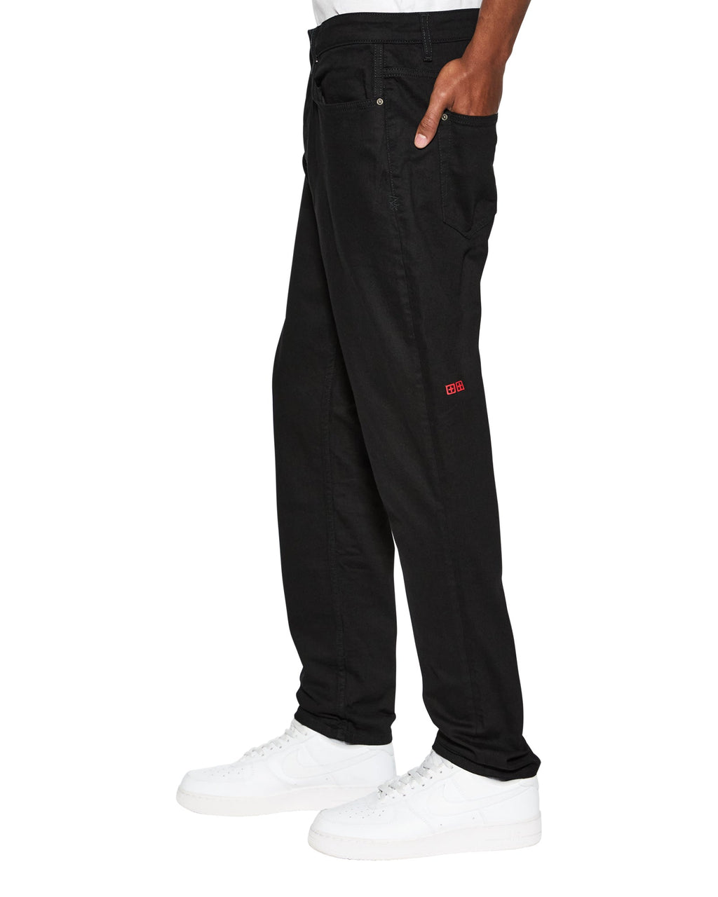 MENS WOLFGANG LAID BLACK DENIM JEANS