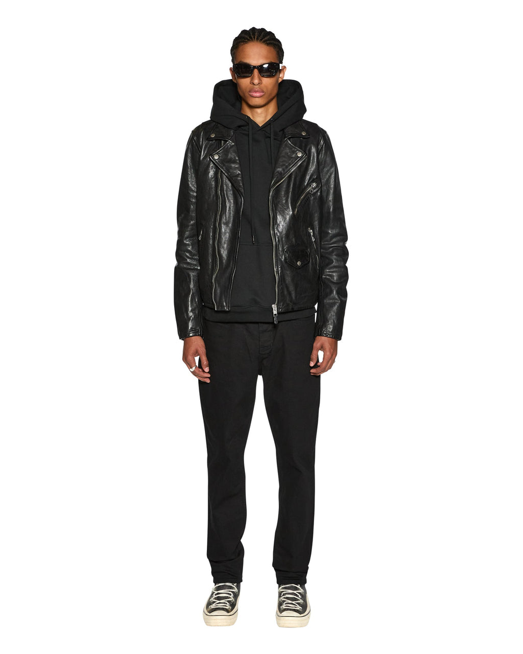 MENS WOLFGANG LAID BLACK DENIM JEANS