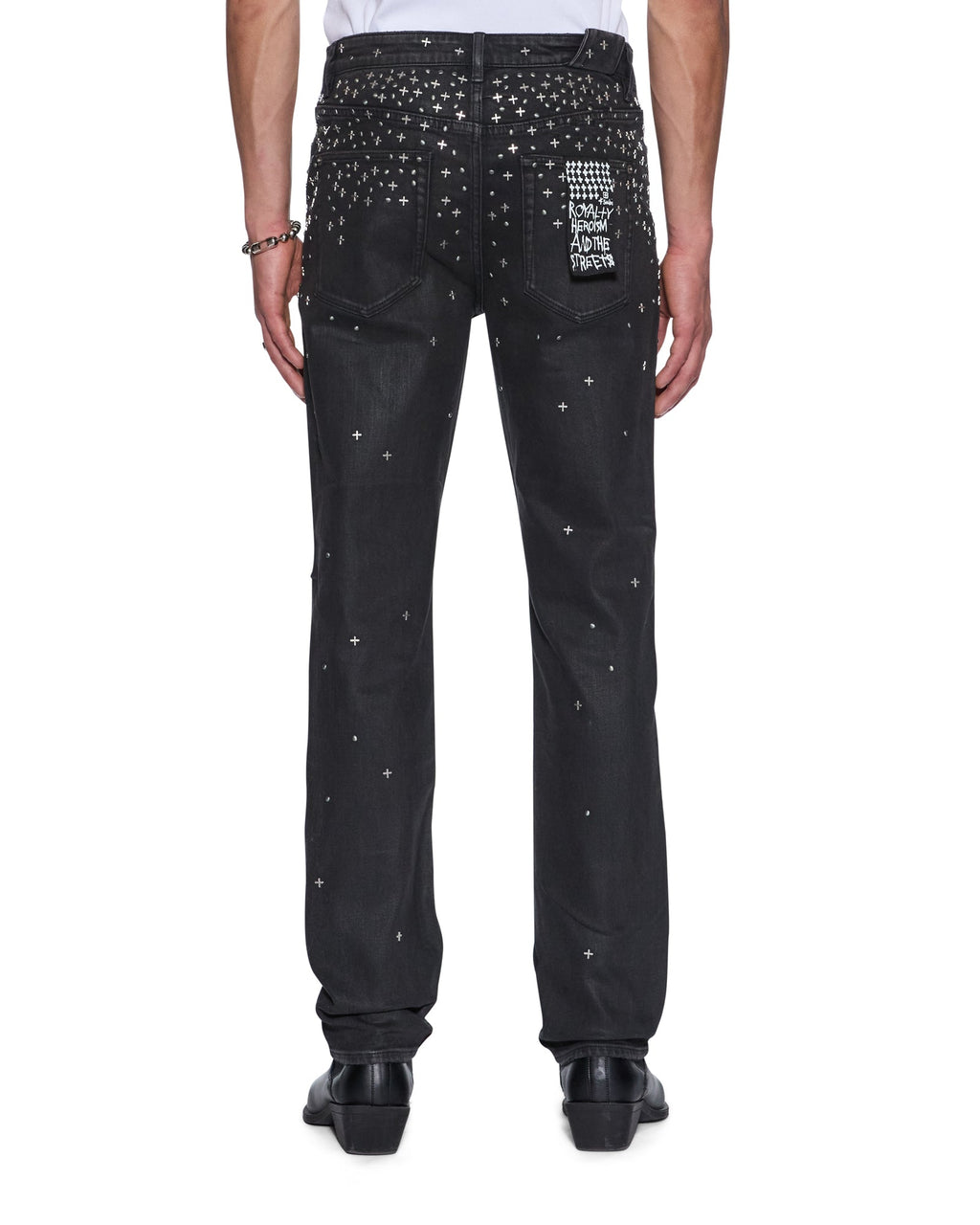 Mens Chitch Backstage Black Metalik Slim Denim Jeans - Black