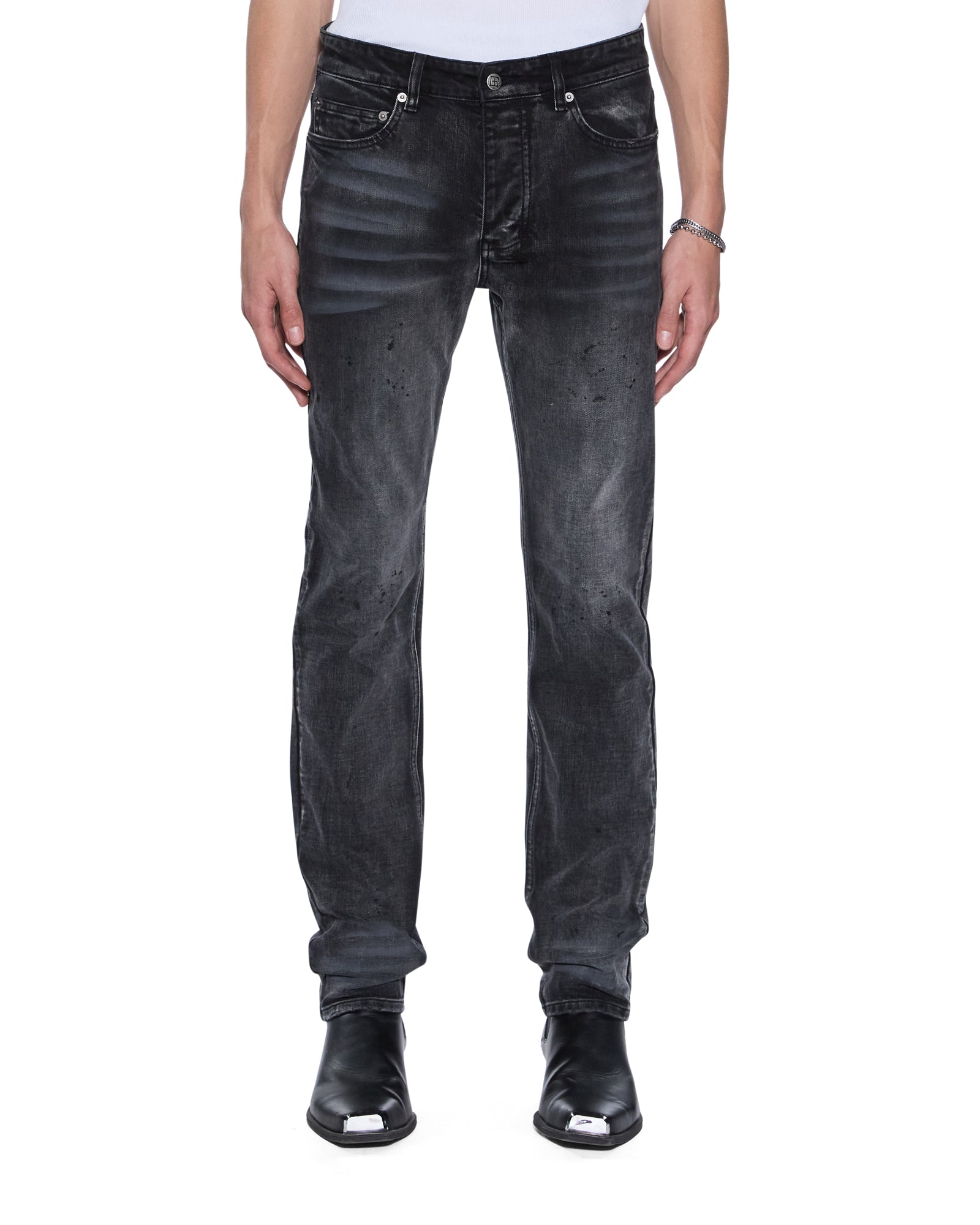 MENS  CHITCH CARBON BLACK SLIM DENIM JEANS
