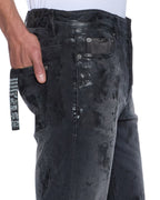 MENS CHITCH POWDER GREY PRAYING DENIM JEANS