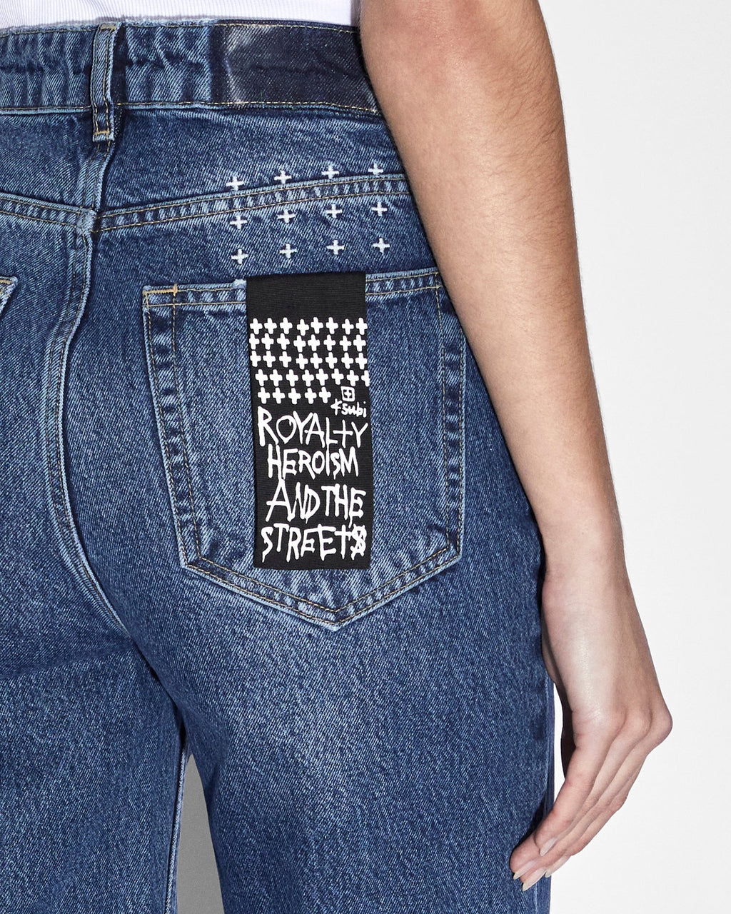 WOMENS BROOKLYN JEAN STELLA SLASHED DENIM JEANS