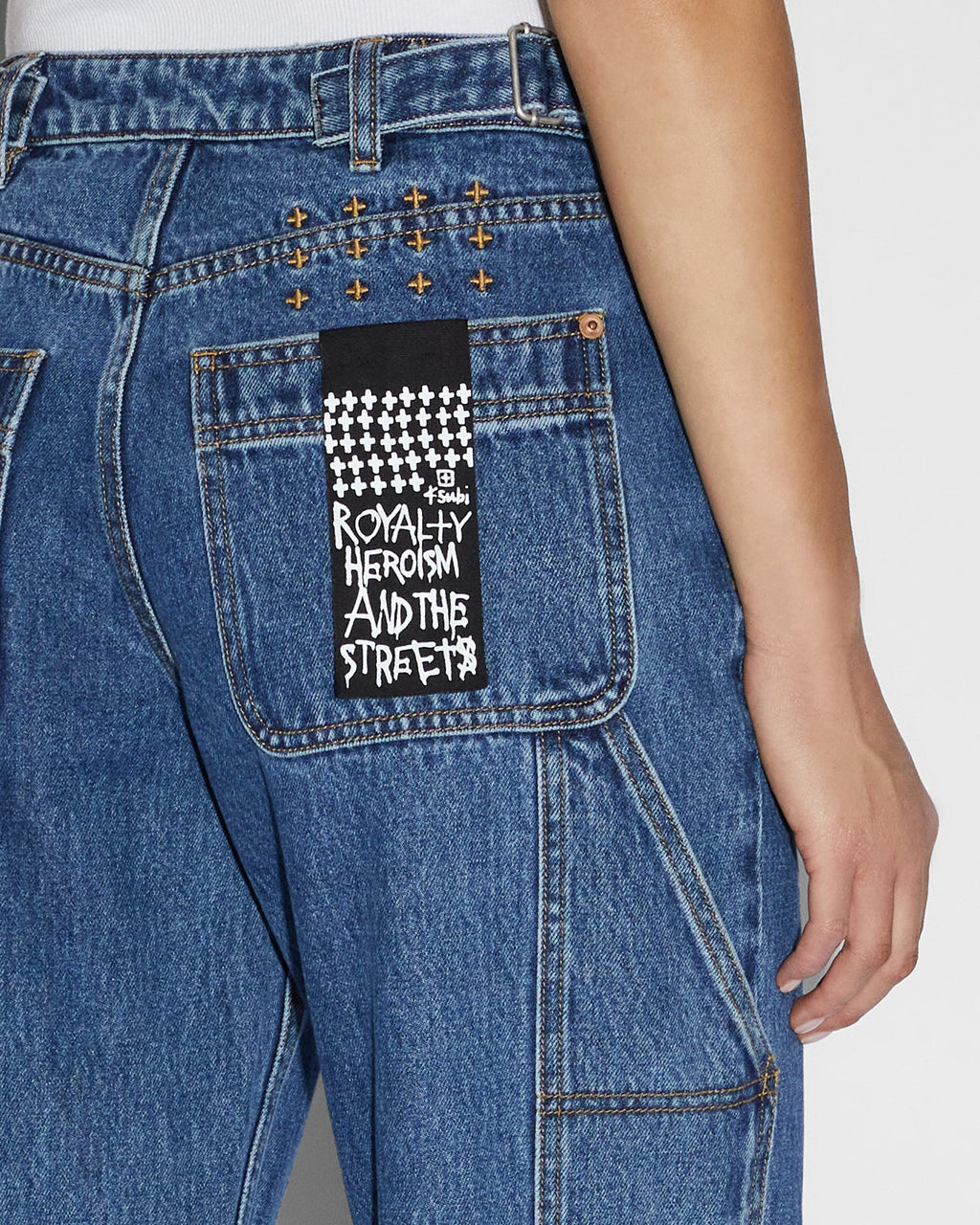 Womens Low Rider Carpenter Moody Baggy Denim Jeans - Denim