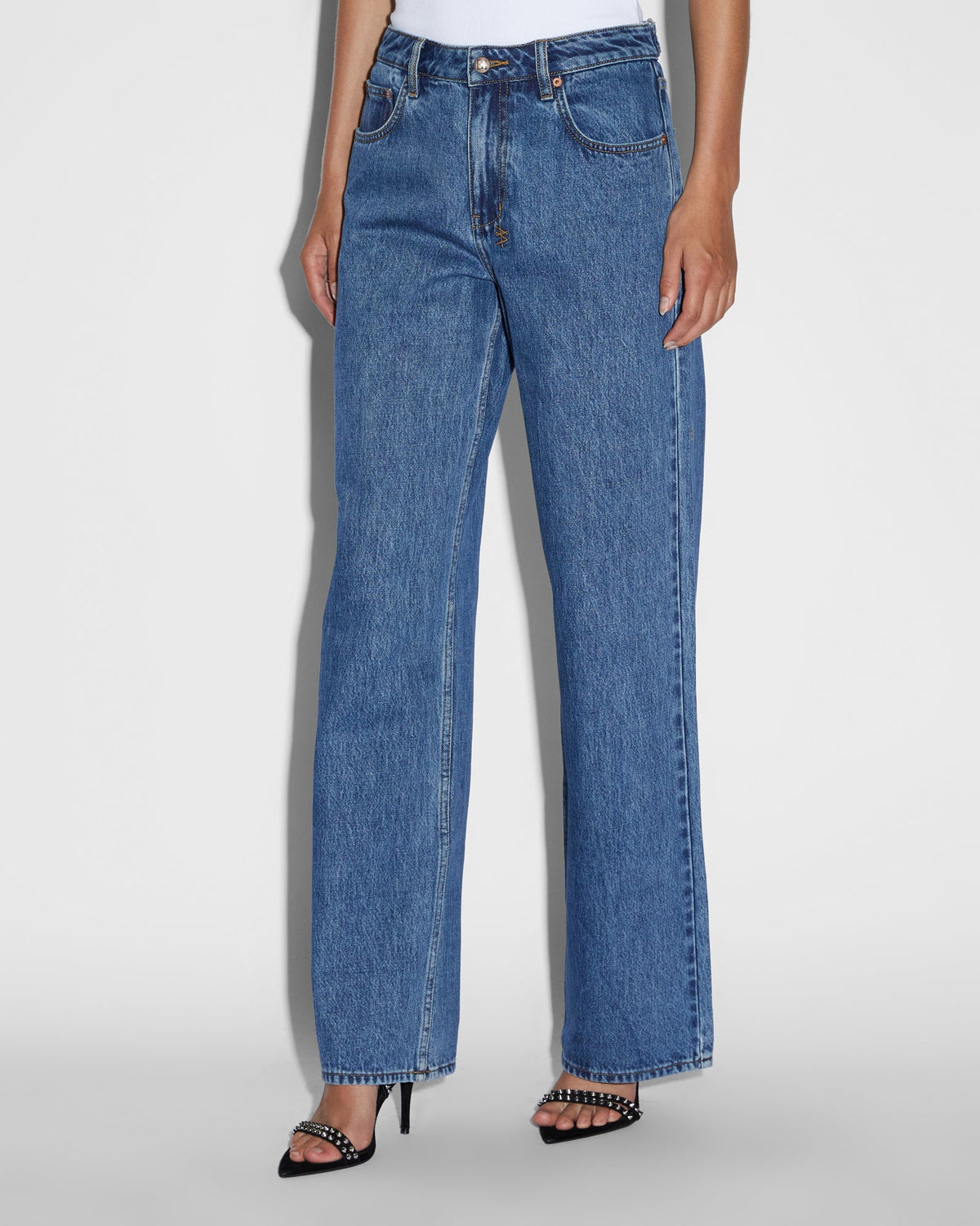 Womens Low Rider Carpenter Moody Baggy Denim Jeans - Denim