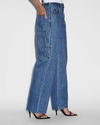 Womens Low Rider Carpenter Moody Baggy Denim Jeans - Denim