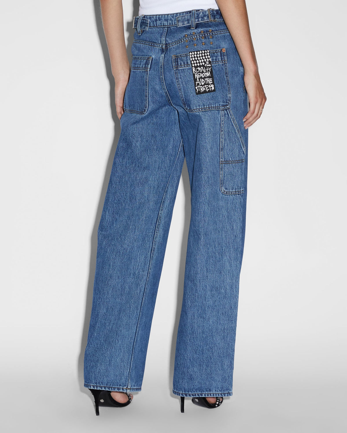 Womens Low Rider Carpenter Moody Baggy Denim Jeans - Denim