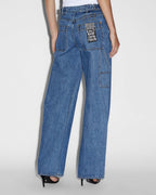 Womens Low Rider Carpenter Moody Baggy Denim Jeans - Denim